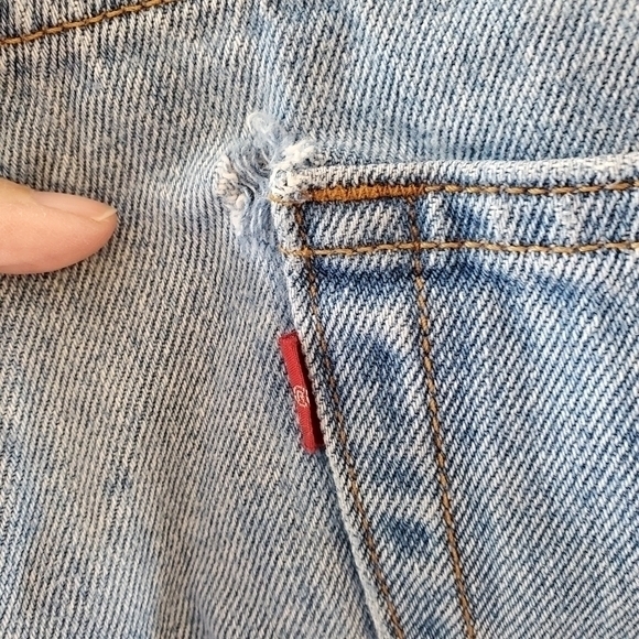 Vintage Levis 505 Jean Shorts Men's 40‎ Blue Red Tab Y2K Medium Wash - Picture 3 of 10